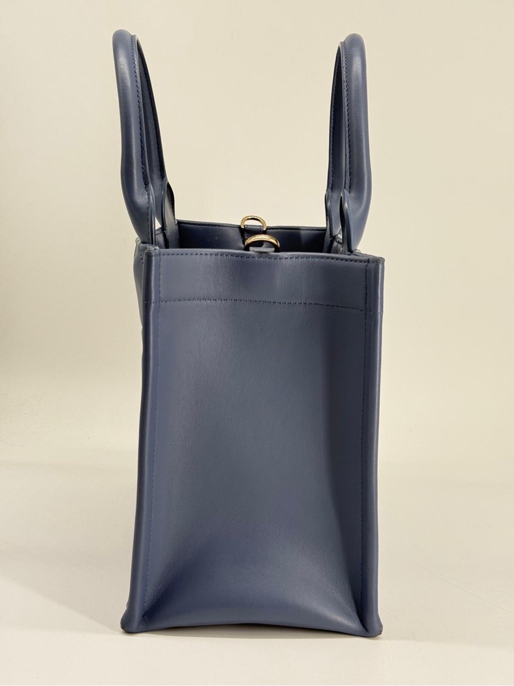 Dior Small Dior Book Tote Blue Macrocannage Leather Bag - Picture 3 of 12